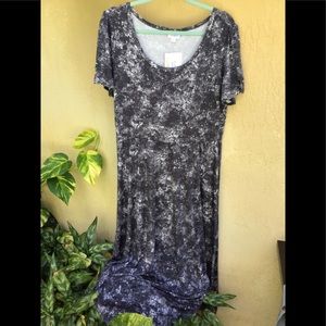 LULAROE RILEY MIDI DDRESS NWT XL Charcoal Gray